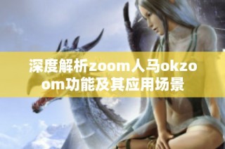 深度解析zoom人马okzoom功能及其应用场景