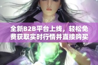 全新B2B平台上线，轻松免费获取实时行情并直接购买商品