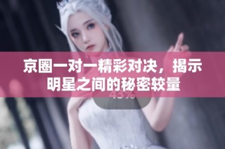 京圈一对一精彩对决，揭示明星之间的秘密较量