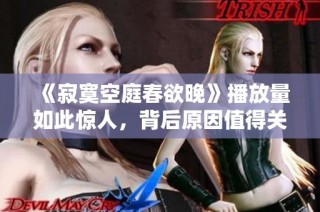 《寂寞空庭春欲晚》播放量如此惊人，背后原因值得关注