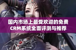 国内市场上最受欢迎的免费CRM系统全面评测与推荐