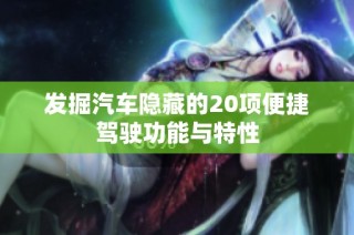 发掘汽车隐藏的20项便捷驾驶功能与特性