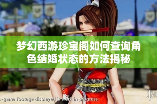 梦幻西游珍宝阁如何查询角色结婚状态的方法揭秘