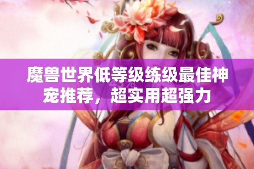 魔兽世界低等级练级最佳神宠推荐，超实用超强力