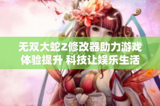 无双大蛇Z修改器助力游戏体验提升 科技让娱乐生活更出色